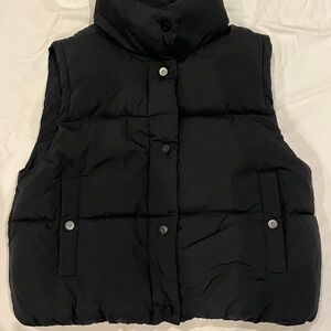 Mango Black Quilted Vest